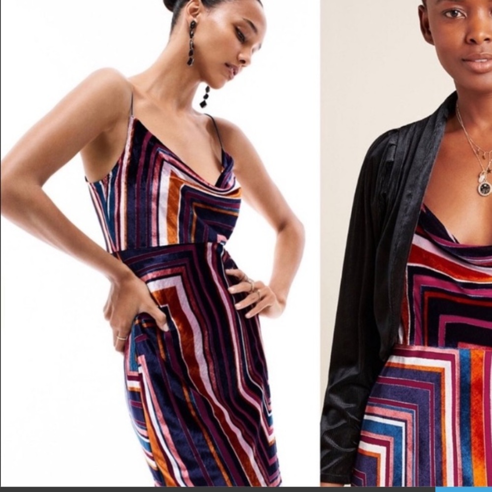 Velvet Striped Anthropologie Dress - XS